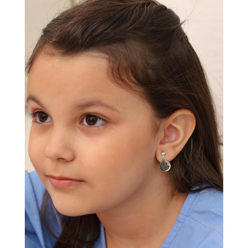 Brinco Infantil Sorriso 2.0 cm Ródio Branco