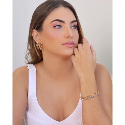 Pulseira Elos 6 mm Banhado a Ouro 18K