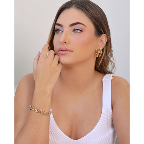 Pulseira Elos 6 mm Ródio Branco