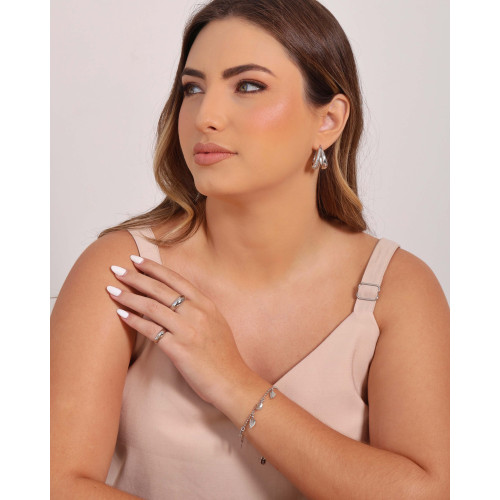 Anel Liso Tamanho 13 Ródio Branco