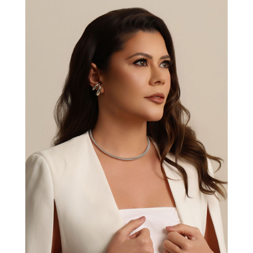 Aro Flexível Aramado 5 mm Ródio Branco