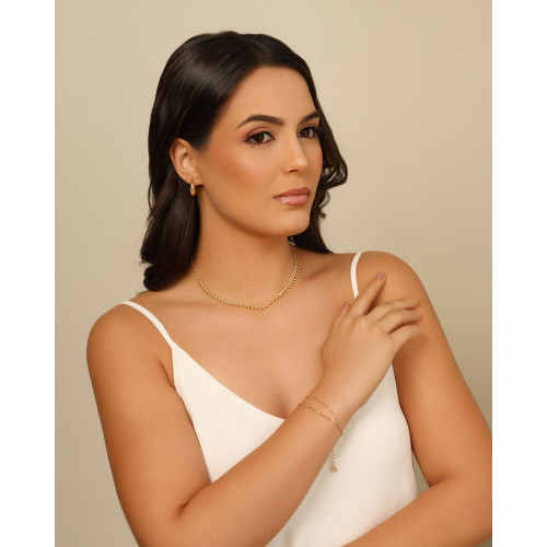 Choker Grumet Bolinhas Lisas Banhado a Ouro 18K