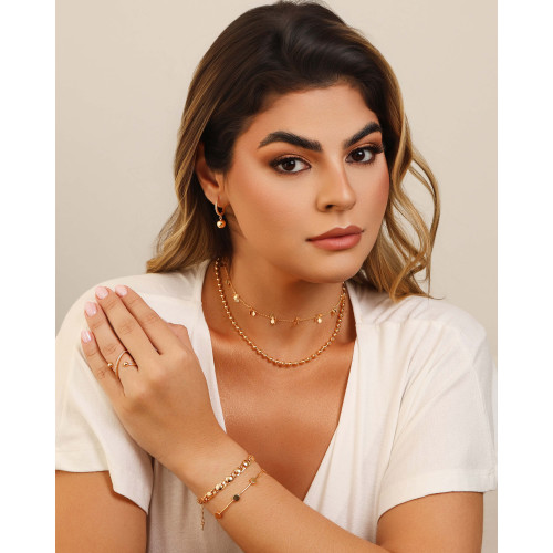 Choker Bolas Lisas 4 mm Banhado a Ouro 18K