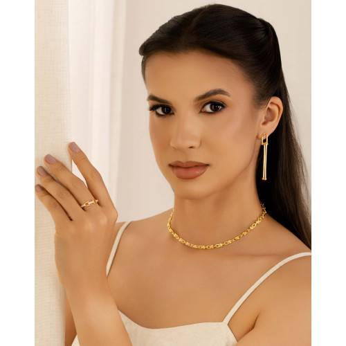 Choker Elos em U 5 mm Banhado a Ouro 18K