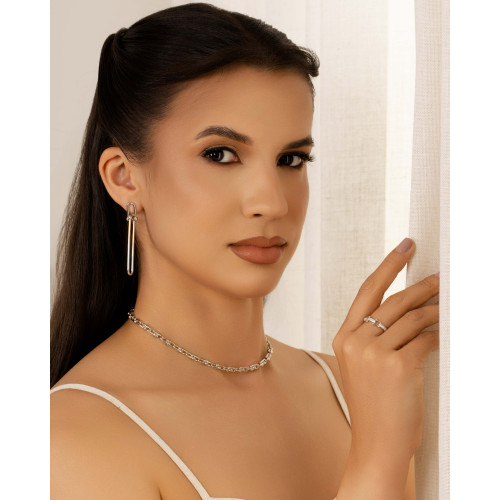 Choker Elos em U 5 mm Ródio Branco