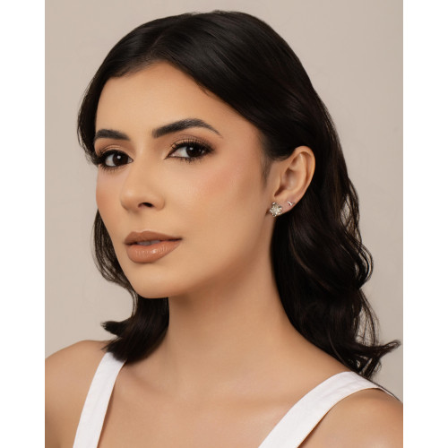 Brinco Pássaro Liso 8 mm Ródio Branco