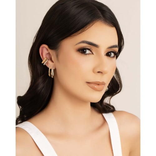 Piercing Torcido Liso Banhado a Ouro 18K