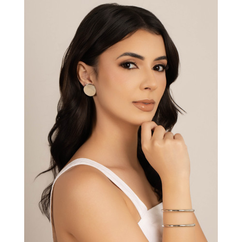 Bracelete Filetes Tubo Ródio Branco