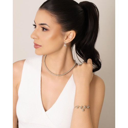 Choker Bolas Lisas 6 mm Ródio Branco