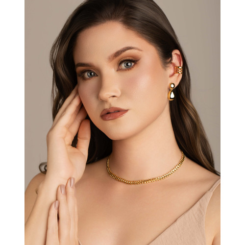 Choker Escamas 6 mm Banhado a Ouro 18K