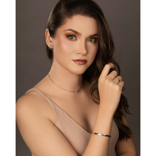 Choker Veneziana Bolinha Lisa 6 mm Ródio Branco