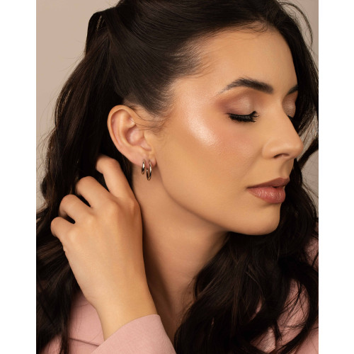 Dupla de Argolas Fio Lisas Ródio Branco