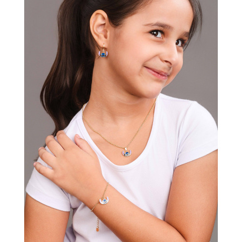 Pulseira Infantil Elos Stitch 1.0 cm Banhado a Ouro 18K