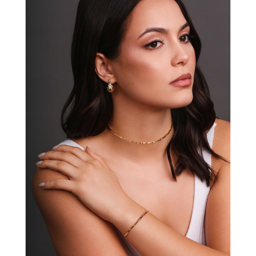 Brinco Gota Orgânica 2.4 cm Banhado a Ouro 18K