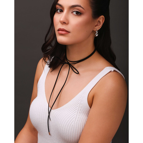 Brinco Argola Fecho Italiano Bolas Lisas 2.5 cm Ródio Branco