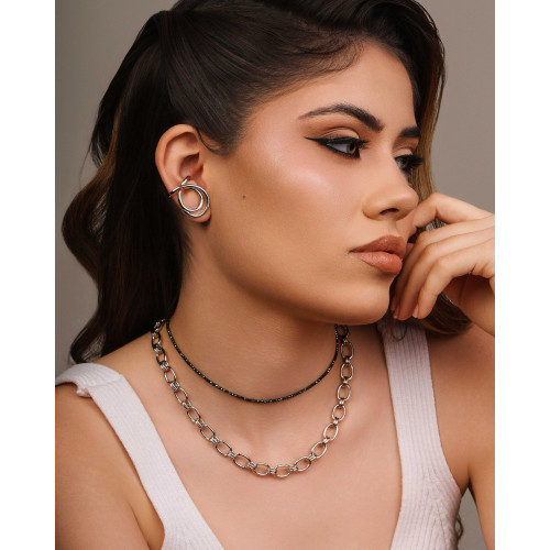 Choker Hematita Grafite 2 mm Ródio Negro