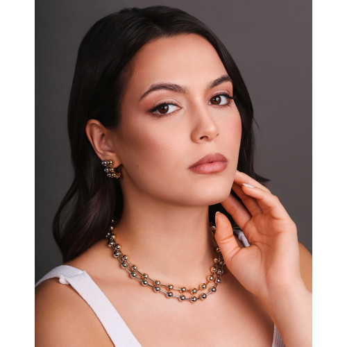 Choker Canutilhos Bolas Lisas Ródio Branco