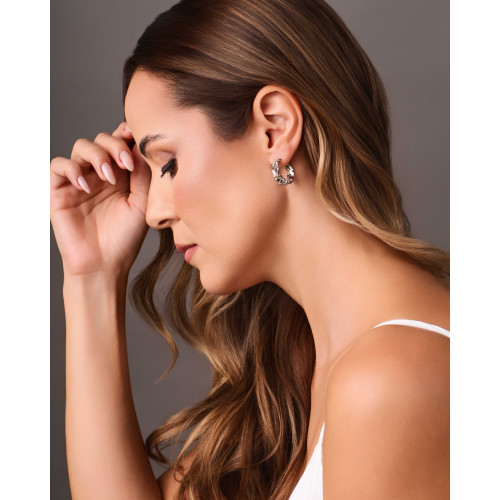 Brinco Argola Borboletas 2.1 cm Ródio Branco