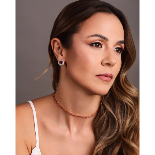 Choker Riviera Fuchsia 3 mm Banhado a Ouro 18K