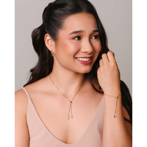 Brinco Argola Dois Filetes Lisos 2.1 cm Banhado a Ouro 18K