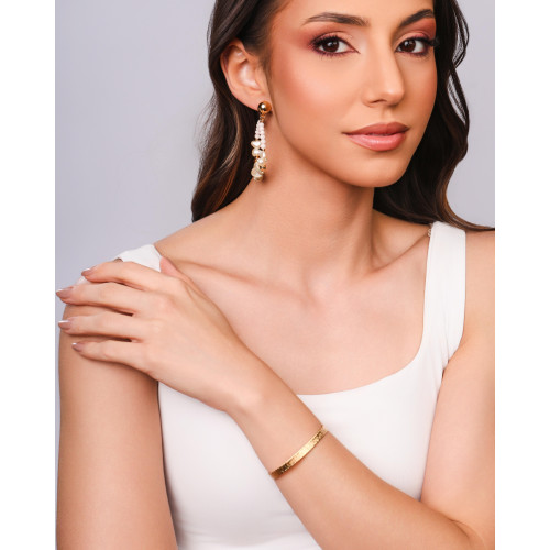 Brinco Bola Lisa Caracol 6.0 cm Banhado a Ouro 18K