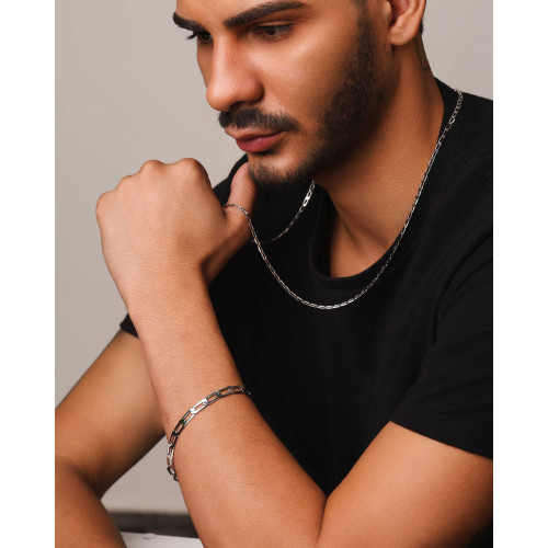 Pulseira Masculina Grumet 6 mm Ródio Branco