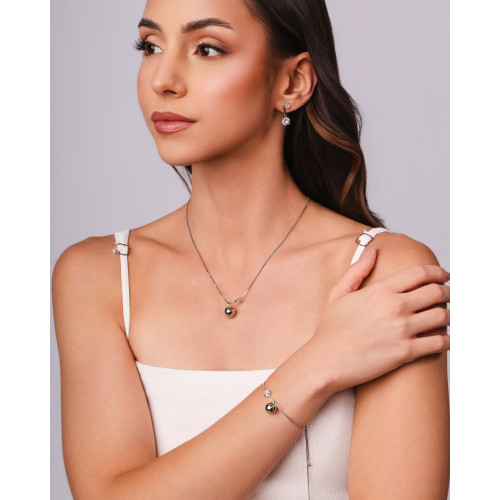 Ear Jacket Pontos de Luz Cristal Ródio Branco