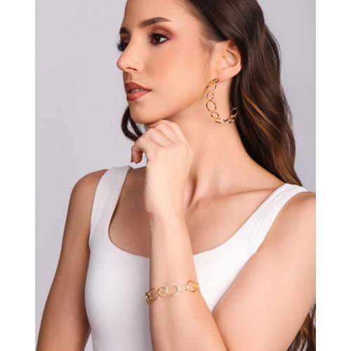 Bracelete Círculos 14 mm Banhado a Ouro 18K