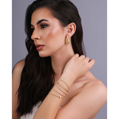 Pulseira Corda de Violão Trevos Banhado a Ouro 18K