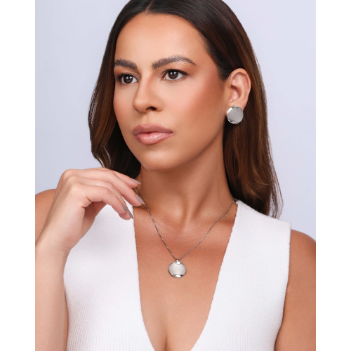 Gargantilha Venezina Orgânico Abaulado Liso Ródio Branco - 45 cm