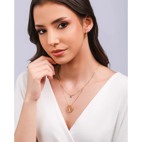 Brinco Argola Click Infinito Cravejado Colorido Banhado a Ouro 18K