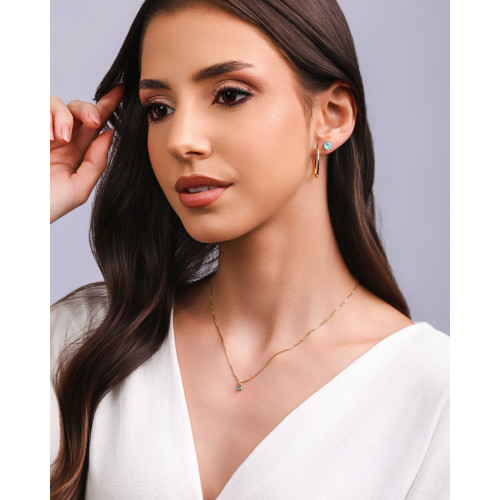 Brinco Argola Oval Fio 2.4 cm Banhado a Ouro 18K