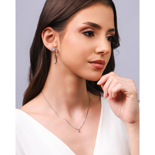 Gargantilha Ponto de Luz Topázio 4 mm Ródio Branco - 40 cm