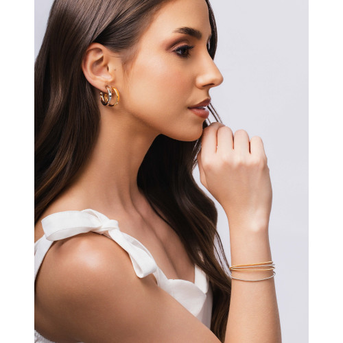 Brinco Argola Reta Lisa 2.2 cm Ródio Branco