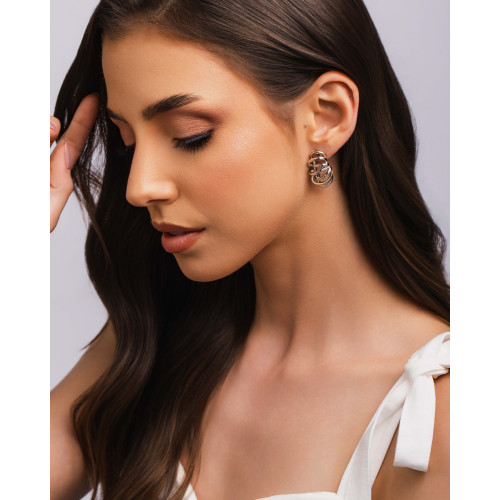 Brinco Entrelaçados Liso 2.6 cm Ródio Branco