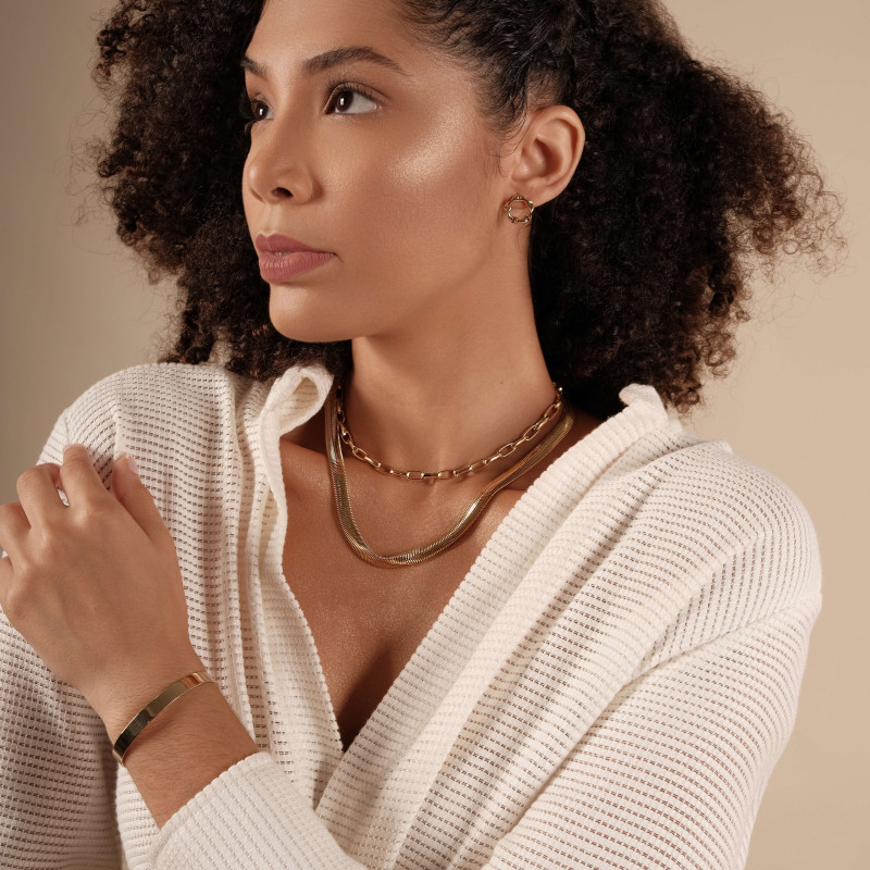 Choker Elos 11.5 x 5.5 MM Banhado a Ouro 18K