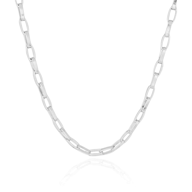 Choker Elos 11.5 x 5.5 MM Ródio Branco