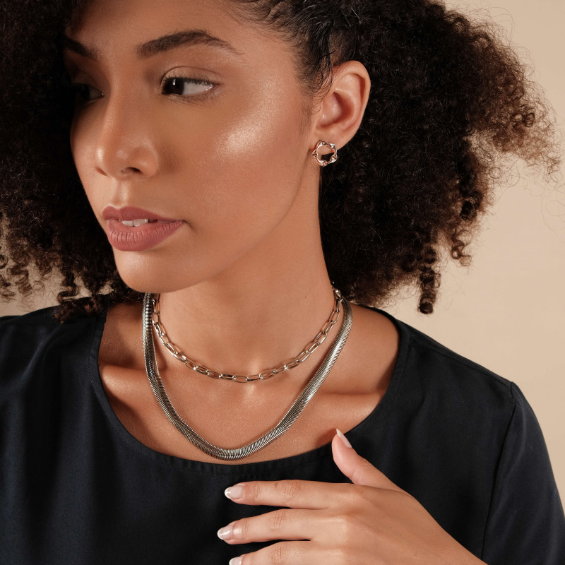 Choker Elos 11.5 x 5.5 MM Ródio Branco