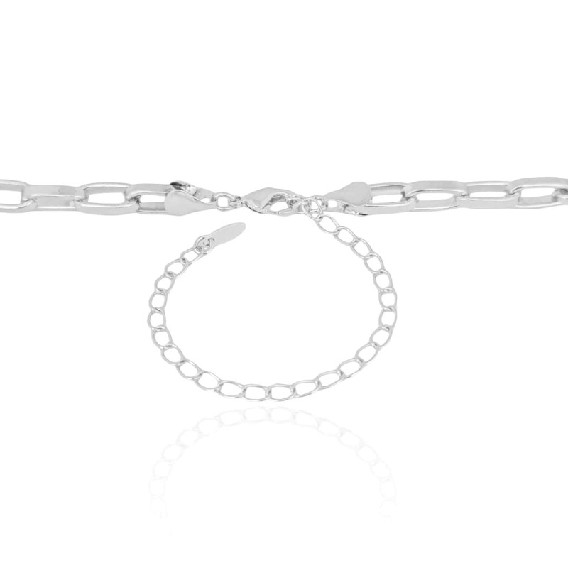 Choker Elos 11.5 x 5.5 MM Ródio Branco