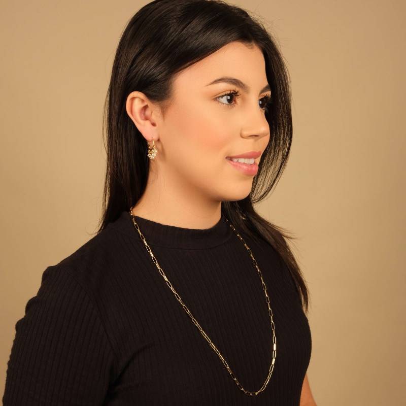 Brinco Argola Pérolas Penduradas Banhado a Ouro 18K