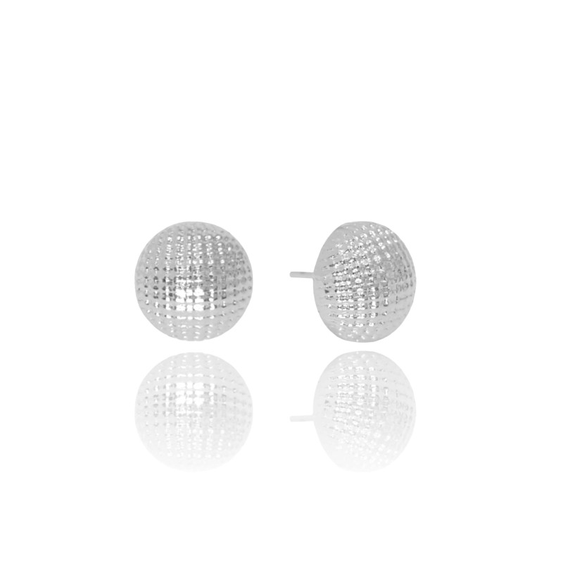 Brinco Meia Bola Pipoca Tamanho P Ródio Branco