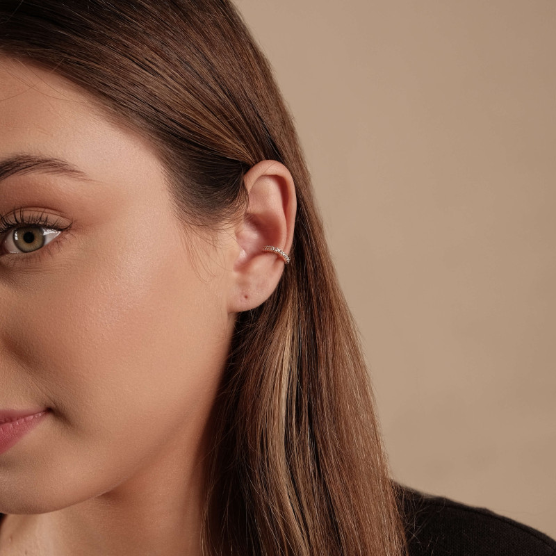 Piercing Cravejado Cristal Ródio Branco