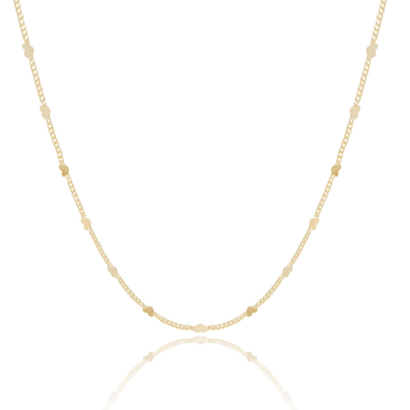 Choker Plaquinhas Corações Flat Banhado a Ouro 18K