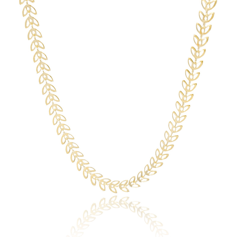 Choker Folhas Vazadas Banhado a Ouro 18K