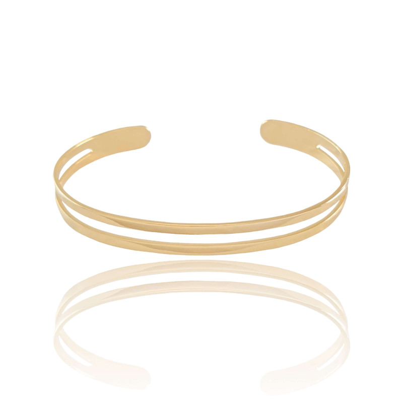 Bracelete Dois Filetes 6 mm Banhado a Ouro 18K