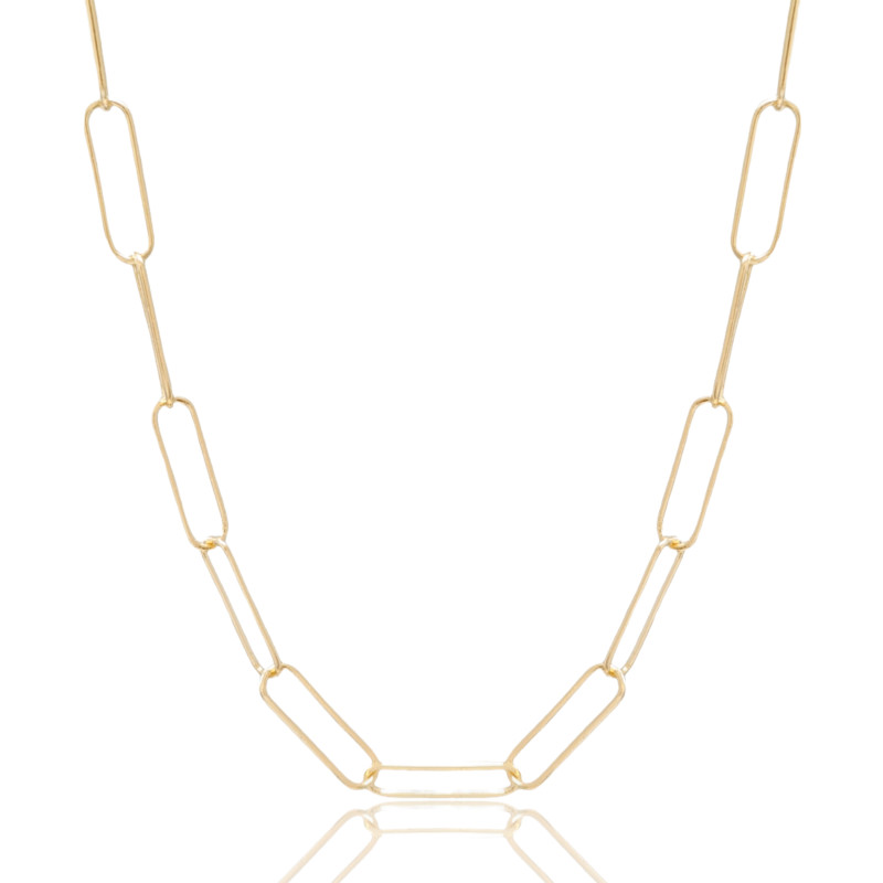 Gargantilha Elos Ovais 6mm Banhado a Ouro 18K