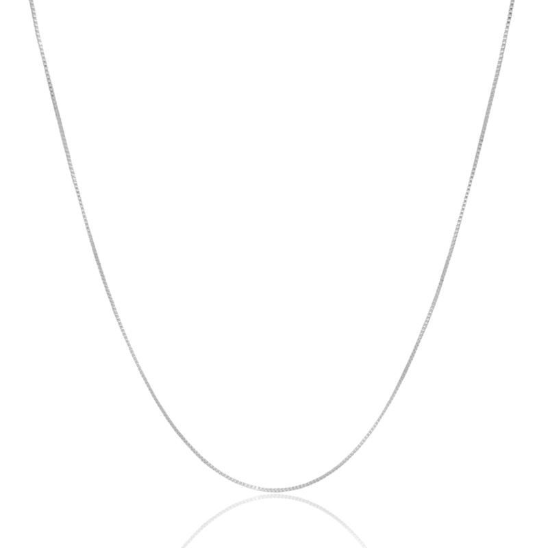 Gargantilha Veneziana 45 + 5 cm Ródio Branco