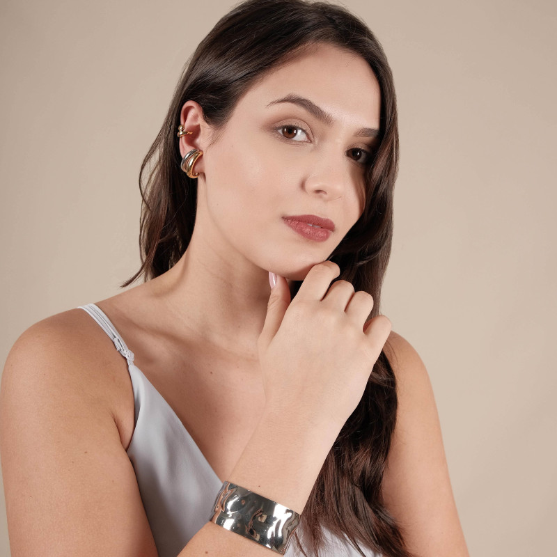 Ear Hook Liso Ródio Branco