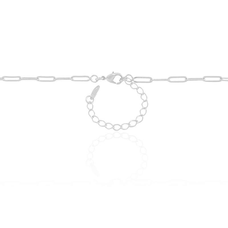 Gargantilha Longa Elos 3 mm Ródio Branco