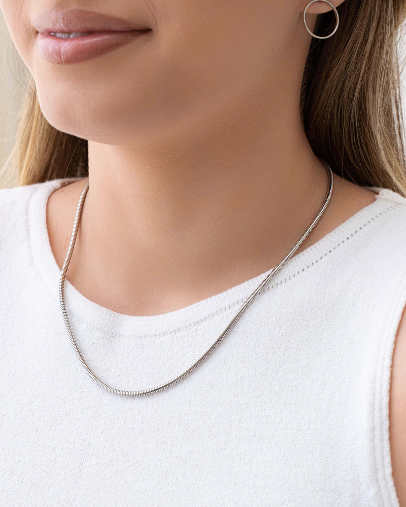 Gargantilha Rabo de Rato 2.5 mm Ródio Branco